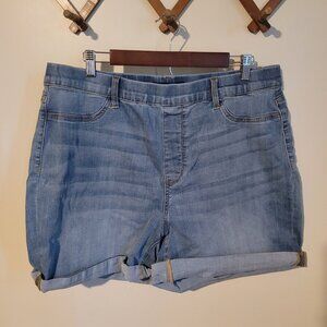Judy Blue Mazie Pull On Cuffed Denim Shorts SZ 3X